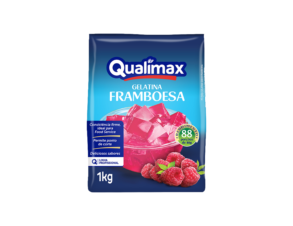 GELATINA FRAMBOESA QUALIMAX 1 KG (CX 10 PCT)